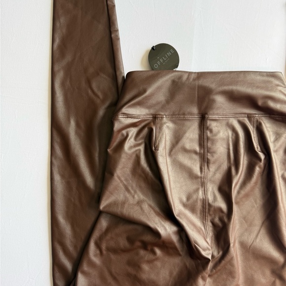 Aerie Real Luxe Brown Faux Leather Leggings - Picture 4 of 8